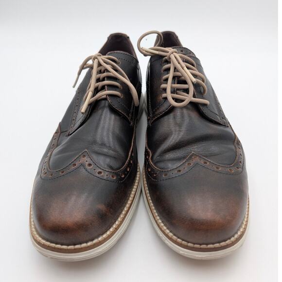 Cole Haan ØriginalGrand Wingtip Oxford Shoes Men's Dark Brown Size US8M EU41 - Picture 2 of 11